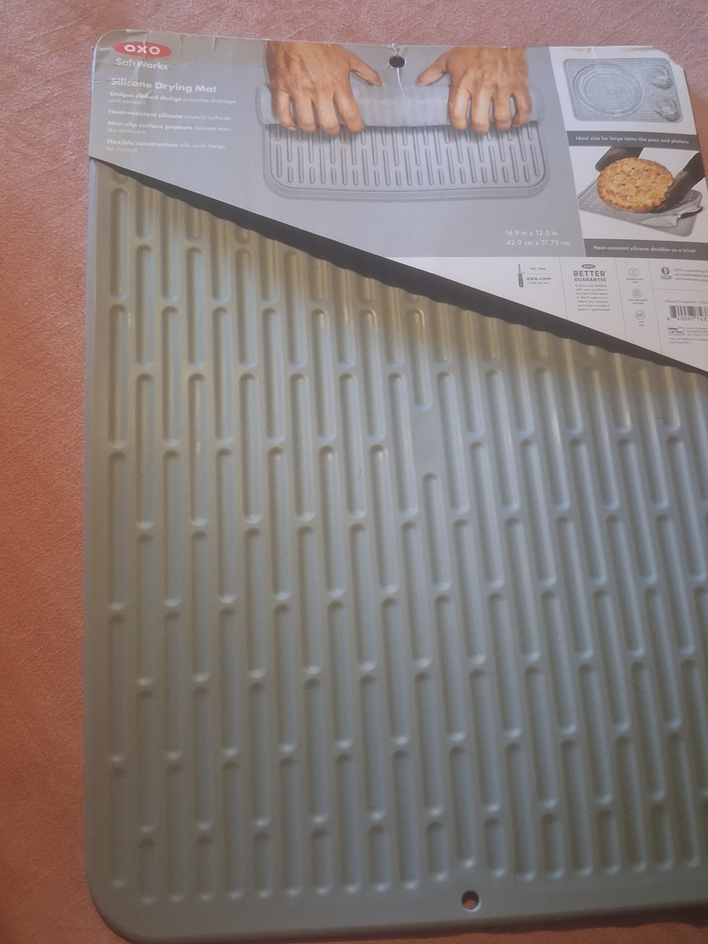 OXO SoftWorks Silicone Drying Mat - Olive Green - Picture 2 of 2